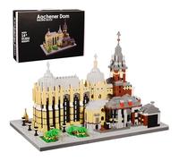 JXRLMB Lot de 6 650 micro blocs de construction d'architecture de renommée mondiale pour adultes et adultes - Cathédrale d'Aix-la-Chapelle - À partir de 14 ans et plus - Décoration d'intérieur