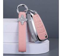 JXTTJ Coque de Clé de Voiture pour Audi 8XF 2010 2011 2012 2013 2014 2015, Portable Voiture Clé Protection Étui Telécommande Clé Protecteur Accessoires,Einheitsgröße-B Pink