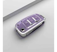 JXTTJ Coque de Clé de Voiture pour Audi A6 2002-2011, Portable Voiture Clé Protection Étui Telécommande Clé Protecteur Accessoires,Normal-A Purple