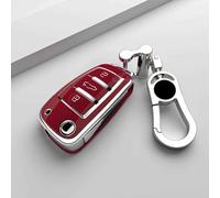 JXTTJ Coque de Clé de Voiture pour Audi A6 2006-2013, Portable Voiture Clé Protection Étui Telécommande Clé Protecteur Accessoires,Einheitsgröße-B Red