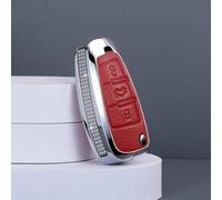 JXTTJ Coque de Clé de Voiture pour Audi A8 4E 2002-2010, Portable Voiture Clé Protection Étui Telécommande Clé Protecteur Accessoires,Normal-A Red