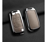 JXTTJ Coque de Clé de Voiture pour Audi A8 Quattro 2006-2011, Portable Voiture Clé Protection Étui Telécommande Clé Protecteur Accessoires,A-Brown