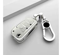 JXTTJ Coque de Clé de Voiture pour Audi Q7 2007-2013, Portable Voiture Clé Protection Étui Telécommande Clé Protecteur Accessoires,Einheitsgröße-B White