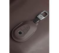 JXTTJ Coque de Clé de Voiture pour Benz C-Class W206 2021-2024, Portable Voiture Clé Protection Étui Telécommande Clé Protecteur Accessoires,Einheitsgröße-C Brown