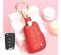 JXTTJ Coque de Clé de Voiture pour Touran 2006-2015, Portable Voiture Clé Protection Étui Telécommande Clé Protecteur Accessoires,Einheitsgröße-A Red