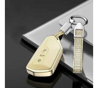 JXTTJ Coque de Clé de Voiture pour VW Skoda Octavia 2020, Portable Voiture Clé Protection Étui Telécommande Clé Protecteur Accessoires,Einheitsgröße-B Gold
