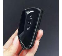 JXTTJ Coque de e Voiture pour VW Tiguan 3, Portable Voiture Clé Protection Étui Telécommande Clé Protecteur Accessoires,Normal-B Transparent Black
