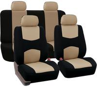 JXTTJ Ensembles de Housses de Siège Voiture pour Ford KA RU8 2008 2009 2010 2011 2012 2013 2014 2015 2016, Auto Sieges Housse de Protection Avant Arrière Confortables Couvre Sieges,C-Beige