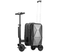 JXUANMM Scooter électrique Ride-on Smart Suitcase, Valise Cabine Rigide Extensible, Batterie Externe 93,6 Wh, Puissance 250 W jusqu'à 13 km/h, Port de Charge Externe, Charge maximale 150 kg Black-20L