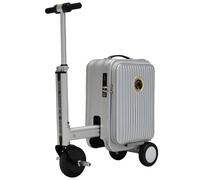 JXUANMM Valise électrique à pédales, Bagage Cabine Intelligent, Valise Scooter légère pour Les Voyages, avec Chargement USB et Double Roue pivotante Silver-20L