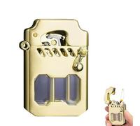 JXUFGYES Briquet à Bascule en métal Mecha, Briquet à kérosène à Chambre à gaz Transparente rétro, Briquet à kérosène Rabattable, Briquet Coupe-Vent, adapté à la Collection de Camping en Plein air(B)