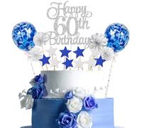 Jxuzh Cake Topper 60e Anniversaire Happy 60e Birthday Cake Topper 60e Anniversaire Cake Topper 60 Rose Gold 60e Birthday Cake Topper 60e Anniversaire Fille Joyeux Anniversaire 60e Birthday Cake Topp