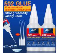 JXVX 1-5 pièces Super colle 502 adhésif Cyanoacrylate à séchage rapide haute résistance pour cuir, caoutchouc, bois, métal outil de colle liquide haute résistance avec distributeur de précision 502-20