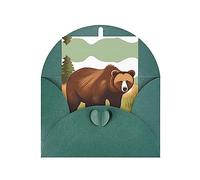 JxWCher Lot de 2 cartes de vœux amusantes avec enveloppes - Ours marron marchant - Cadeau chaleureux pour petite amie, petit ami, épouse, mari