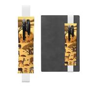 JxWCher Porte-stylo en cuir pour carnet de notes, marque-page avec impression d'animaux de prairie africaine
