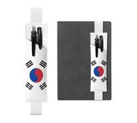 JxWCher Porte-stylo en cuir pour carnet de notes, marque-page avec imprimé drapeau de la République de Corée, pochette élastique pour stylo