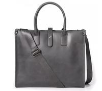 JXXUIRUIEEN Men's Casual Briefcase File Bag Shoulder Crossbody Handbag pour le transport de fichiers papier(Grey)