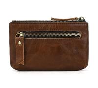 JXXUIRUIEEN Portefeuille Mince Porte-Monnaie en Cuir Vintage avec Fermeture éclair et Porte-clés Cadeaux pour Hommes(Colour 3)