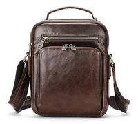 JXXUIRUIEEN Sacs à bandoulière pour hommes Shoulder Crossbody Bag Vintage Leather Shoulder Bag(Oil Coffee)