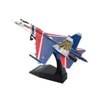 JXYAQTSOF Modèle d'avion en Alliage Fini De Simulation De Vol De L'équipe De Démonstration De Vol du Chasseur Russe Su-35 À L'échelle 1/100