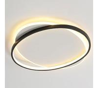 JXYDJH Abat-jour Annulaire En Acrylique Pour Salle À Manger, Plafonnier Noir 50 Cm, Luminaire Plafond Style Ferme, Moderne, À Intensité Variable, En Fer Blanc, Idéal Pour Un Couloir