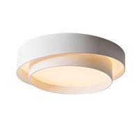 JXYDJH Abat-jour Double Couche En Métal, Forme Circulaire, Éclairage Discret Au Plafond, Luminaire Minimaliste Blanc, Plafonnier LED Moderne 36 W 40 Cm (15,7 Pouces)