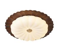 JXYDJH Applique Murale Style Nordique Rétro Effet Bois, 36 W, À Fixer Au Plafond, Pour Balcon Ou Table À Manger. Abat-jour Acrylique À Motif Floral, 50 Cm (19,7 Po), Marron Rustique.