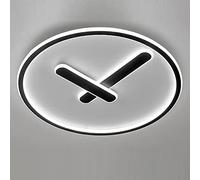 JXYDJH Luminaire Circulaire Design Horloge - Noir Mat, Plafonnier LED Encastré 3000K-6000K, Idéal Pour Salle À Manger, Chambre, Cuisine, Couloir, Entrée, Hall (lot De 1)