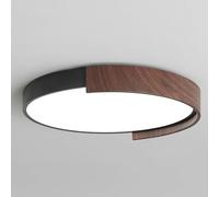 JXYDJH Luminaires LED Style Milieu Du Siècle, Plafonnier En Métal Imitation Bois, Lampe Plafond Vintage Encastrée, Éclairage D'intérieur Rond À Intensité Variable Pour Cuisine, Chambre Principale