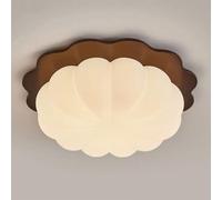 JXYDJH Plafonnier Chambre Parentale - Luminaire LED Dimmable Style Crème Français Pour Chambre D'enfant, Finition Noyer Vintage - Lampe « citrouille » 36 W Pour Balcon, Couloir, Entrée - Beige