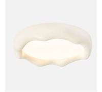 JXYDJH Plafonnier De Style Campagnard, Simple Et Rond, En Résine Blanche Style Scandinave, Finition Grain De Bois Rustique, Avec Abat-jour En Acrylique, Idéal Pour Chambre, Couloir, Salle De Bain