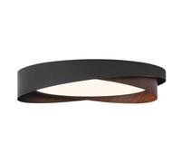 JXYDJH Plafonnier Encastré 45 Cm (18 Pouces) Avec Abat-jour En Métal À Deux Couches, Éclairage LED Imitation Bois, Dimmable, 3CCT, Effet Bois, Pour La Décoration Votre Salon Ou Chambre Parentale.