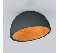 JXYDJH Plafonnier Encastré Moderne Style Milieu Du Siècle, Abat-jour Créatif En Bois, Éclairage LED Chaud, Lampe De Plafond Simple En Métal Blanc Avec Dôme, Applique Murale Vintage