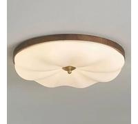 JXYDJH Plafonnier Encastré Pour Chambre, Luminaire LED Avec Abat-jour En Acrylique, Style Rétro Doré Et Laiton, 50 Cm (19,7 Po), Forme Ronde Plate, Éclairage Réglable 3CCT Pour Salon, Couloir.