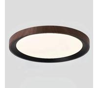 JXYDJH Plafonnier Encastré Rond En Noyer, Style Vintage Milieu Du Siècle, Avec Abat-jour En Métal Et Éclairage LED 3CCT, Idéal Pour La Cuisine, L'entrée Ou Le Porche (couleur Noyer).