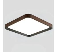 JXYDJH Plafonnier Encastré Rond En Noyer, Style Vintage Milieu Du Siècle, Avec Abat-jour En Métal Et Éclairage LED 3CCT, Idéal Pour La Cuisine, L'entrée Ou Le Porche (couleur Noyer).