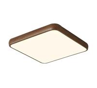 JXYDJH Plafonnier Imitation Noyer, Luminaire LED Moderne Mi-siècle Pour Chambre (50 Cm), Lampe Plafond Ronde En Métal Et Acrylique 36 W, Style Vintage, Lampe 3CCT Pour Table À Manger, Couloir