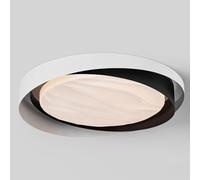 JXYDJH Plafonnier Minimaliste À 2 Niveaux Avec Télécommande, Abat-jour En Aluminium, Finition Noir Et Blanc, Luminaire Salle À Manger, Éclairage LED Moderne, Design Plat