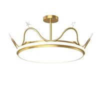 JXYDJH Plafonnier pour Chambre d'enfant en Forme De Couronne, Abat-Jour en Cristal Décoratif 32 W, Intensité Variable Et 3 000 K-4 000 K-6 000 K, 3 Couleurs Sélectionnables, Plafonnier Discret