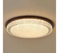 JXYDJH Plafonnier Rond Discret En Bois De Noyer, 53 Cm (20,8 Po), Style Ferme Du Milieu Du Siècle, LED 36 W, Pour Couloir, Chambre, Dressing Ou Salon.