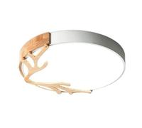 JXYDJH Plafonnier Rond Macaron En Bois Massif, Éclairage D'accentuation LED Circulaire Pour Chambre D'enfant, Luminaire LED Blanc Chaud De Style Nordique, Proche Du Noir