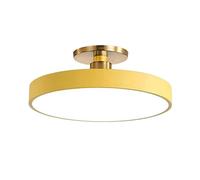 JXYDJH Plafonnier Semi-encastré Style Nordique, Abat-jour Jaune Macarons, LED, Forme Ronde, Plat, En Acrylique, Luminaire Moderne Pour Cuisines, Cages D'escalier Et Chambres.