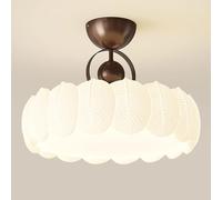 JXYDJH Plafonnier Style Crème, Luminaire Semi-encastré Moderne Avec Abat-jour En PE, Éclairage LED Vintage Pour Couloir, Chambre, Salon, Salle À Manger, Lot De 1