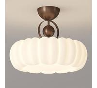 JXYDJH Plafonnier Style Crème, Luminaire Semi-encastré Moderne Avec Abat-jour En PE, Éclairage LED Vintage Pour Couloir, Chambre, Salon, Salle À Manger, Lot De 1