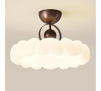 JXYDJH Plafonnier Style Crème, Luminaire Semi-encastré Moderne Avec Abat-jour En PE, Éclairage LED Vintage Pour Couloir, Chambre, Salon, Salle À Manger, Lot De 1