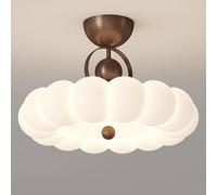 JXYDJH Plafonnier Style Crème, Luminaire Semi-encastré Moderne Avec Abat-jour En PE, Éclairage LED Vintage Pour Couloir, Chambre, Salon, Salle À Manger, Lot De 1