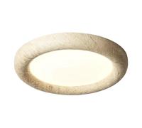 JXYDJH Plafonnier Style Mid-Century 50 Cm (19,7 Po) - Abat-jour En Pierre Jaune Naturelle Avec Cercle En Acrylique - Style Japonais Wabi-sabi - Idéal Pour Chambre, Salle À Manger