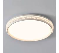 JXYDJH Plafonnier Style Milieu Du Siècle, Abat-jour En Métal Imitation Bois De 50 Cm Avec Diffuseur En Acrylique, Style Rustique, Éclairage LED Blanc Froid, 3 Couleurs, Intensité Variable