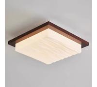 JXYDJH Plafonnier Style Vintage Pour Chambre À Coucher, Abat-jour Rétro En Noyer, Éclairage LED Minimaliste, Température De Couleur Réglable, 36 W, Idéal Pour Cuisine, Couloir Ou Buanderie.