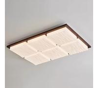 JXYDJH Plafonnier Style Vintage Pour Chambre À Coucher, Abat-jour Rétro En Noyer, Éclairage LED Minimaliste, Température De Couleur Réglable, 36 W, Idéal Pour Cuisine, Couloir Ou Buanderie.